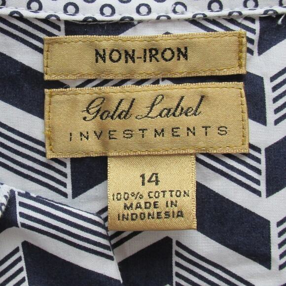 Gold Label Investments Blue/White Chevron Plus Size Shirt - Picture 2 of 6